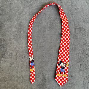 Mickey & Co Altas Design Red White Polka Dots Mickey Mouse Necktie